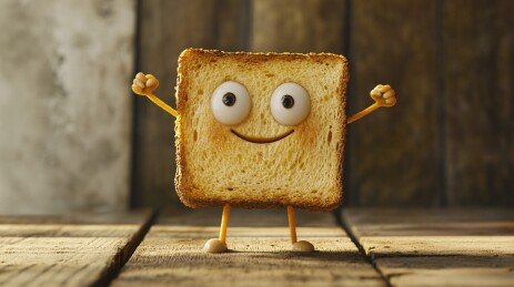 可爱拟人吐司插画