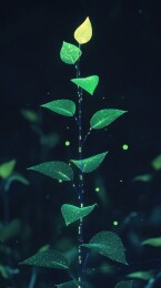 发光植物的茎与叶