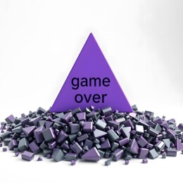 紫色三角上写着gameover