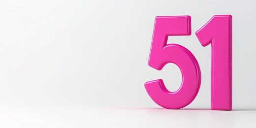 粉色立体51数字造型