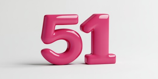粉色立体51数字造型