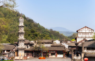 中国四川成都崇州街子古镇