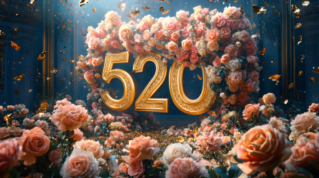 繁花环绕数字520
