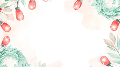 圣诞装饰灯与松枝