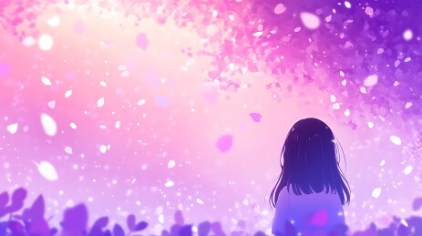 少女与落花