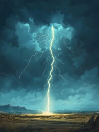 闪电划破天际的震撼瞬间