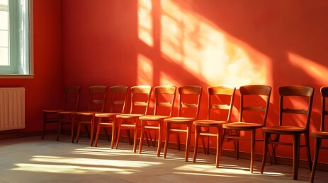 柔光下的复古木椅