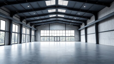 宽敞的工业大厅内部