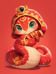 卡通3D效果蛇宝宝