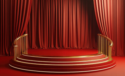 舞台上的红色窗帘