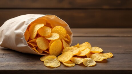 薯片洒出来了一地