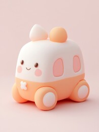 多彩配色的卡通风格巴士