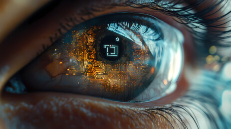 科技眼球与电路板图案