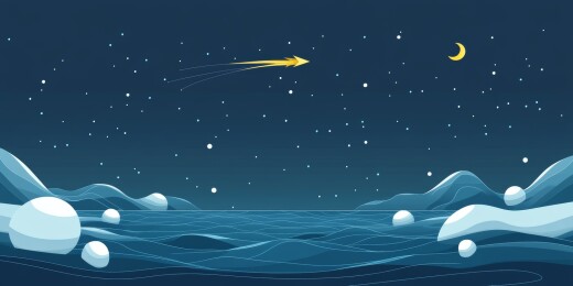 蓝夜闪烁的金色繁星波浪