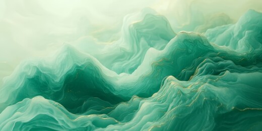 蓝金山川云海壮丽图景