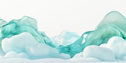 蓝金山川云海壮丽图景