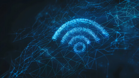 蓝色Wi-Fi信号与几何设计