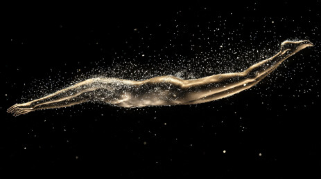 黑色背景下的气泡特写镜头