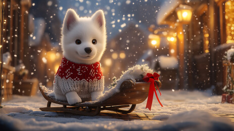 冬季圣诞小狗