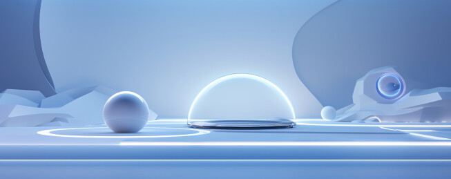 冷调蓝景未来感空间