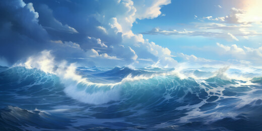 壮美海岸的汹涌海浪