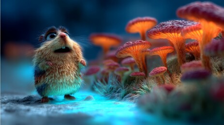 可爱梦幻灰色萌鼠