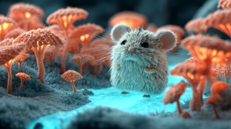 可爱梦幻灰色萌鼠