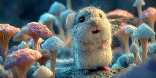 可爱梦幻灰色萌鼠