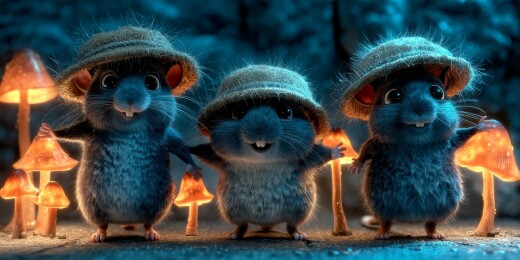 可爱梦幻灰色萌鼠