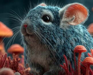 可爱梦幻灰色萌鼠