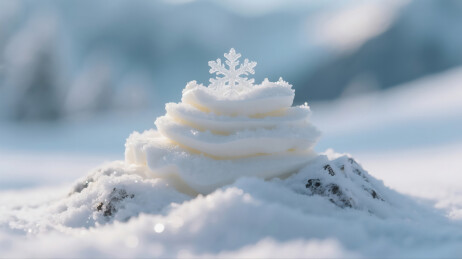雪堆上的雪花景观