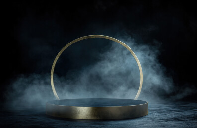 黑色背景下桌子上的容器特写镜头