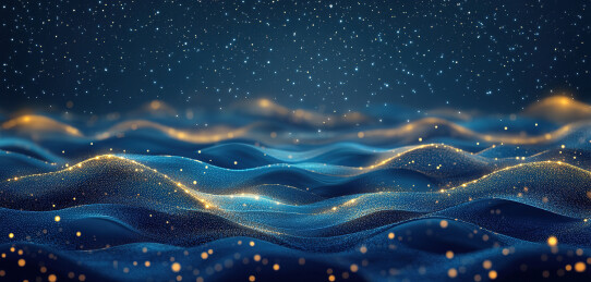 星空银河下的水面