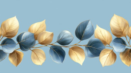 清新自然叶子背景