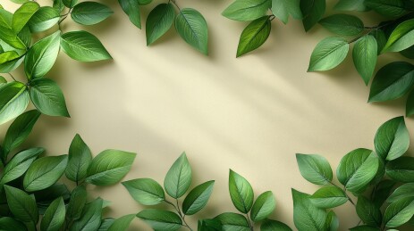 清新自然叶子背景