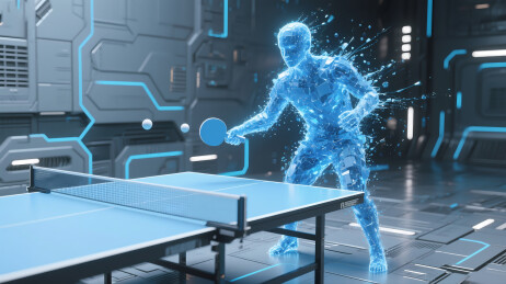未来科技感乒乓球运动