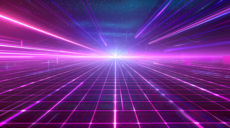 紫粉几何图与星空