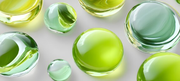 绿色玻璃球体特写