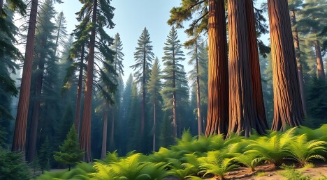 阳光下的森林秘境