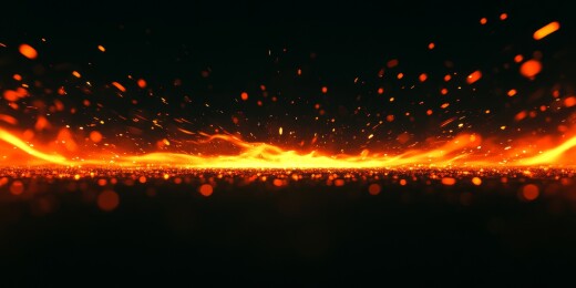 火花四溅的熔融金属