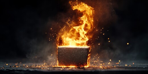 燃烧的金属方块