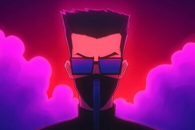 戴口罩墨镜男子画像