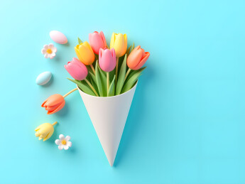 母亲节的郁金香花束概念插图