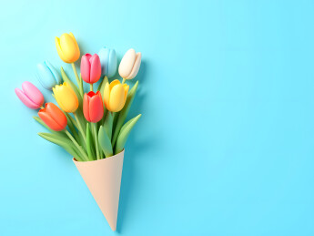 母亲节的郁金香花束概念插图