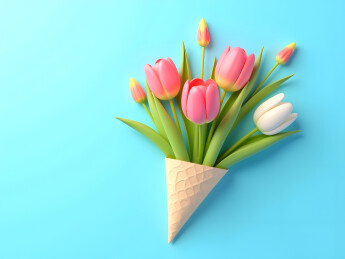 母亲节的郁金香花束概念插图