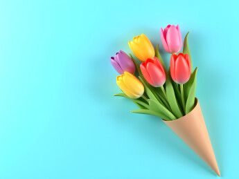 母亲节的郁金香花束概念插图