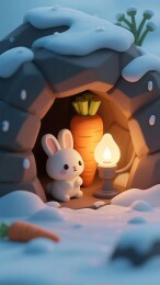 洞穴里的小白兔