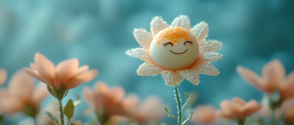 一颗盛开的卡通雏菊