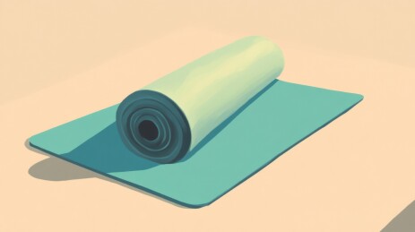 瑜伽垫部分卷起