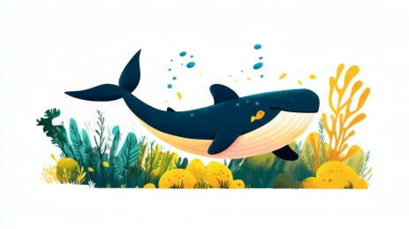 鲸鱼海底家园快乐嬉戏